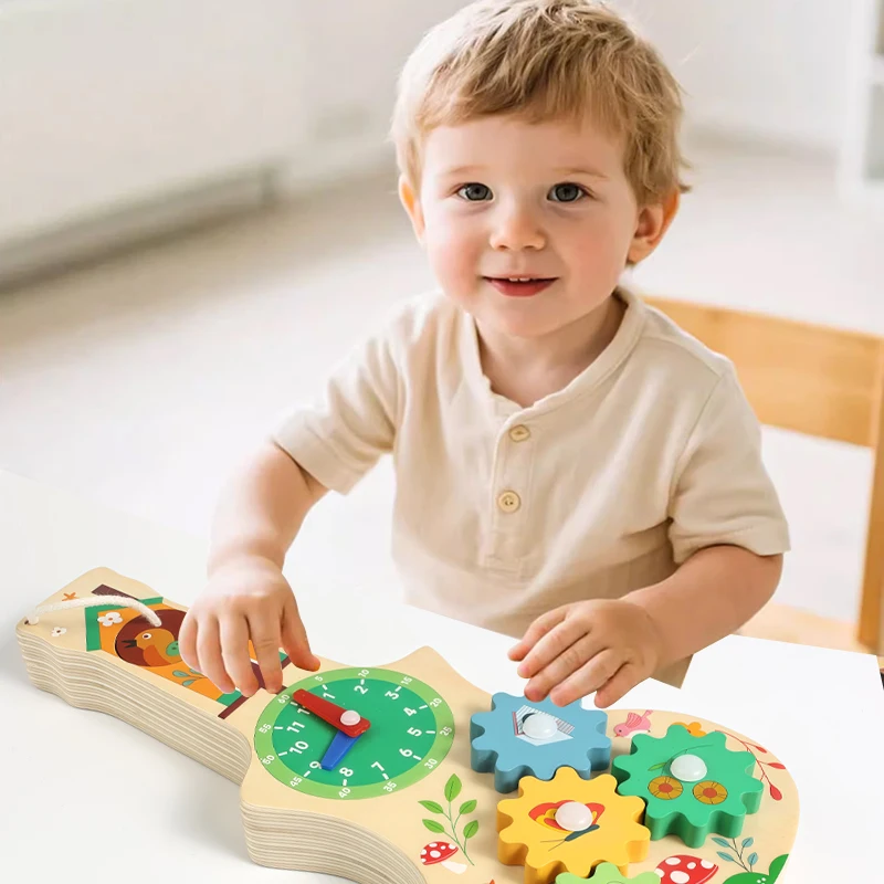 Montessori Busy Board Multifunction Wooden Board with Musical Games Early Hand Fine Cognitive Education Teaching Aids Toy Gift