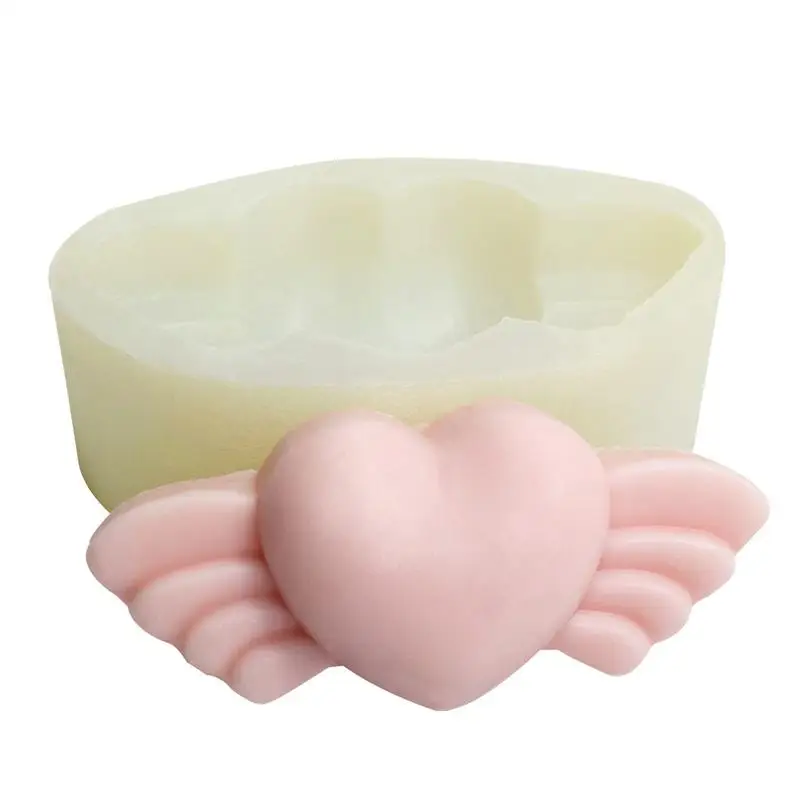 

Valentines Day Silicone Mold Angel Wings Candle Making Silicone Mold Heart Wings Resin Mold for Epoxy Resin home decoration