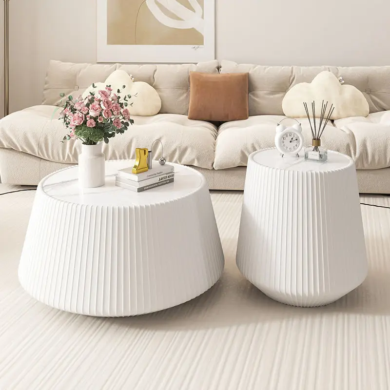 Cream wind light luxury rock slab coffee table, household living room diamond coffee table