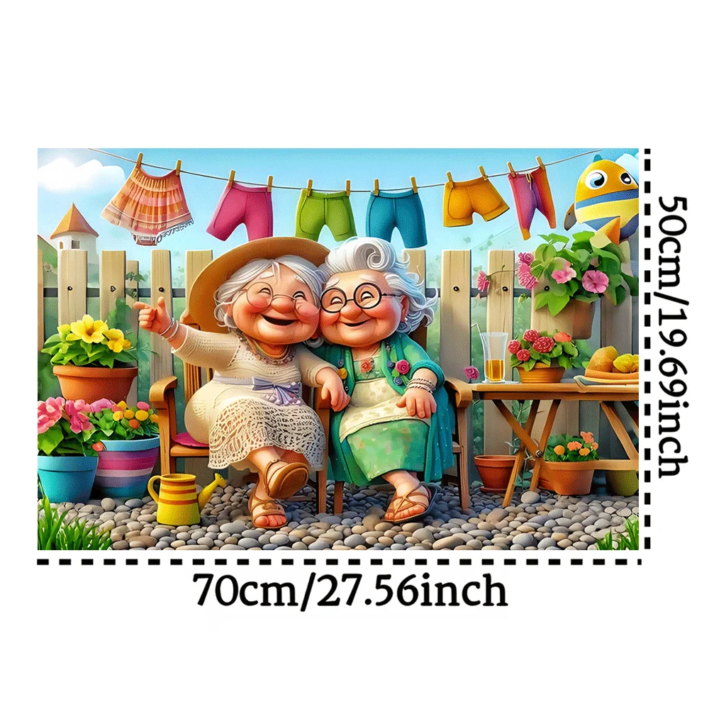 Grand puzzle 1000 pièces adapté aux adultes et aux personnes âgées-cerveau sur le thème des couples âgés avec des couleurs vives, activité familiale DIY