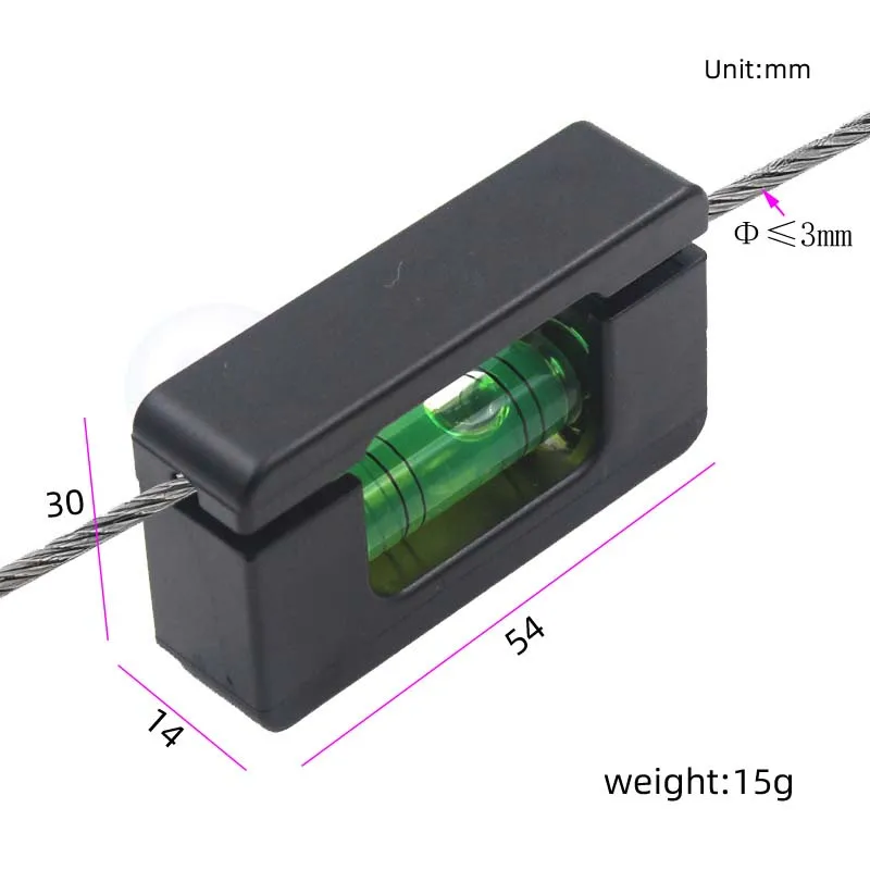 54mm Box Hanging Line Bubble Level Mini Small Magnetic Bar Level Leveling Ruler For Archaeology Clothesline Rope Wire Max D 3mm