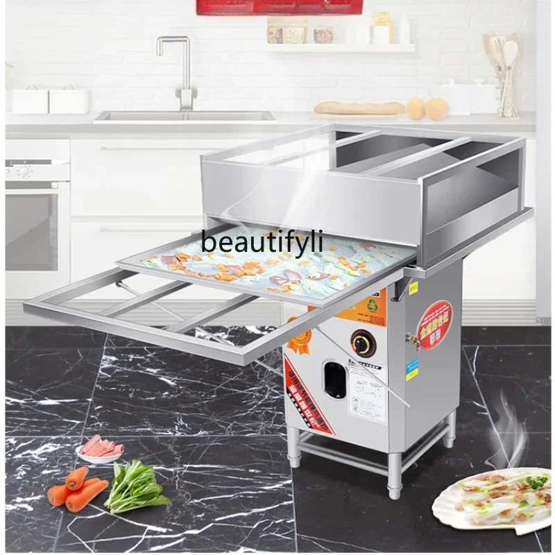 Commercial rice flour machine drawer type stone grinding rice flour stall energy-saving steamer anti-dry burning