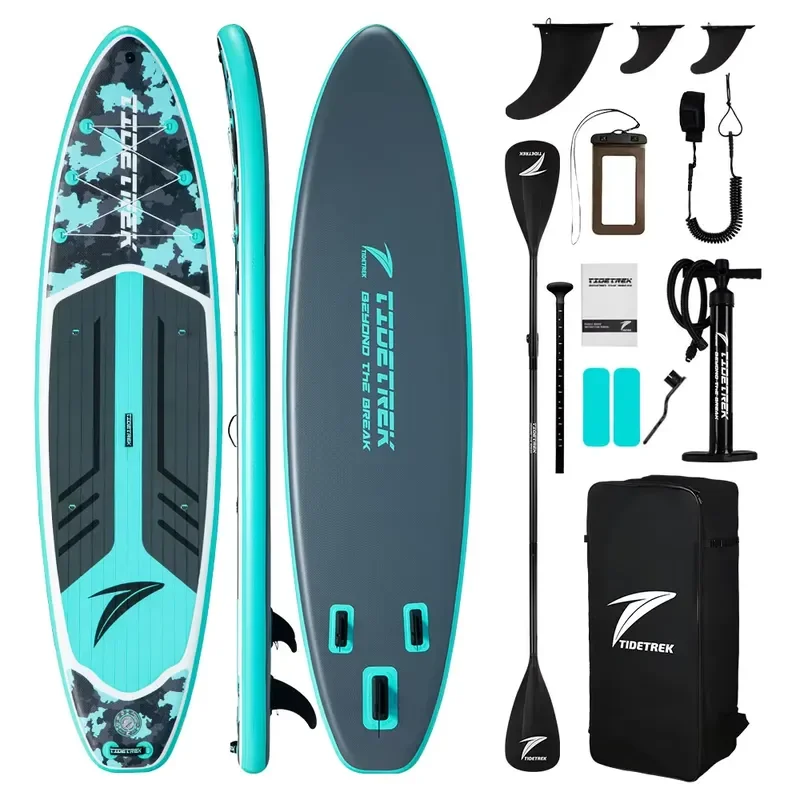 TIDETREK 350*89*15cm Hot Sale StandUp Inflatable Paddleboard Premium Paddle Board Surfboard ISUP Padle Board Allround