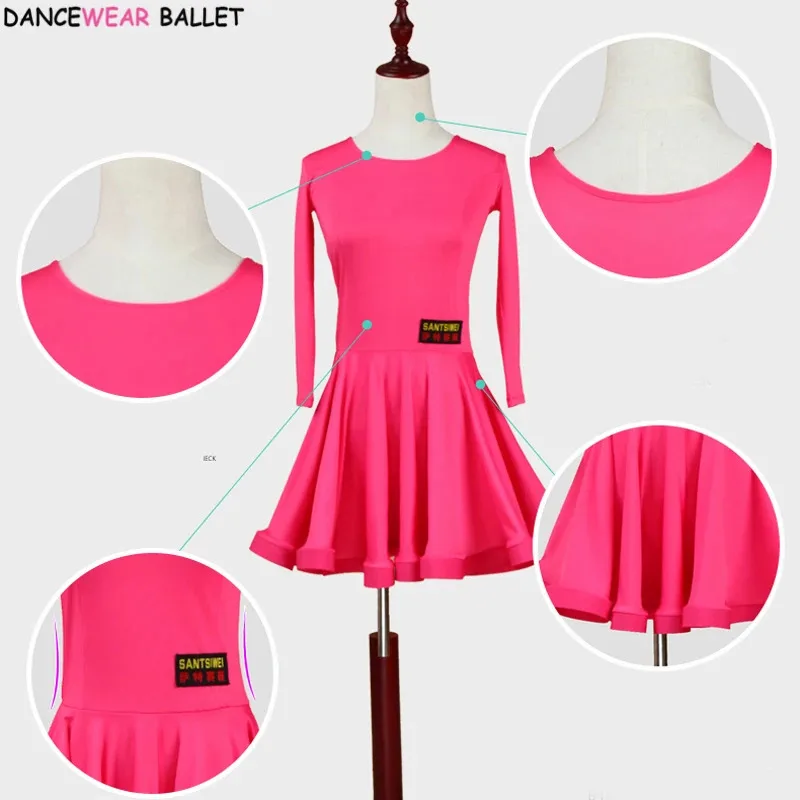 qq023New Girls Ballroom Waltz Tango Dress Kids Salsa Bachata Dance Costume Latin Dancing Clothes For Sale