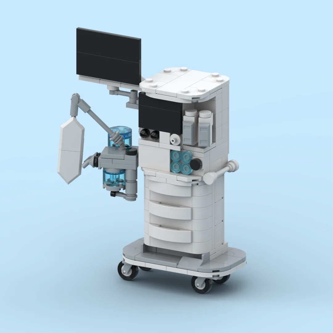 MOC Simulation Anesthesia Machine Building Block Model  Assembly Medical Equipment Ornament Children's Educational Toys - view 2