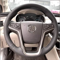 For Buick Lacrosse 2013 2014 2015 Lacetti 2006-2012 Car Steering Wheel Cover Napa Leather Black DIY Car Interior Accessories