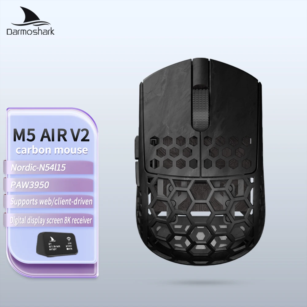 Darmoshark M5Air Forged Carbon Fiber Wireless 8K Gaming Mouse