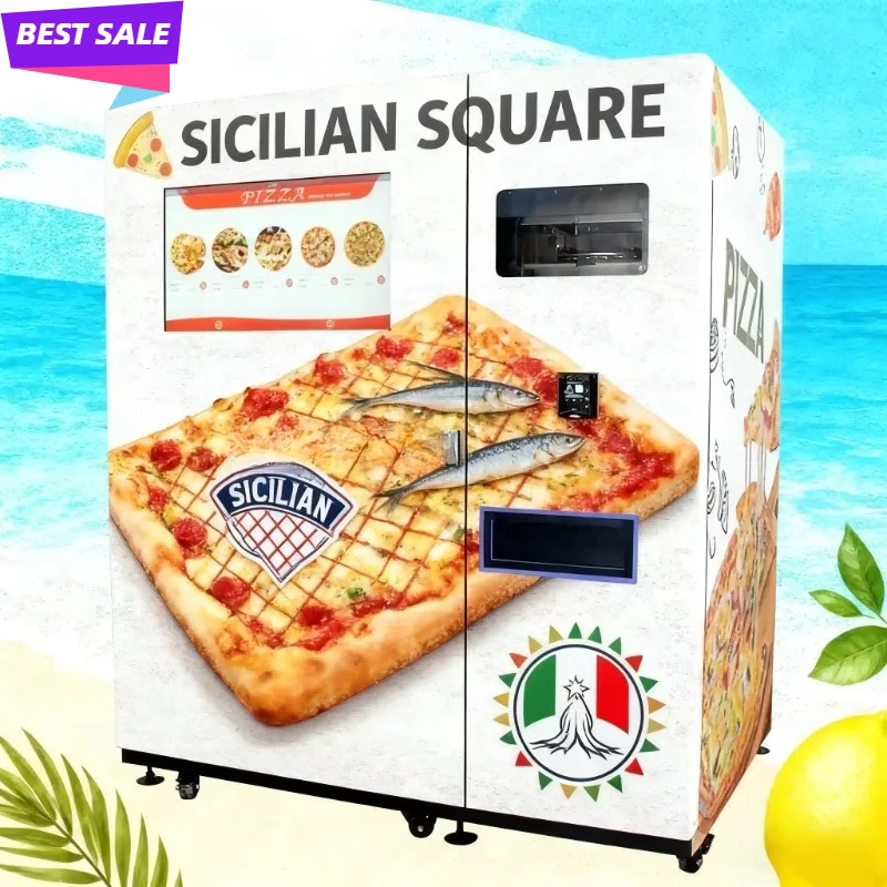 24 Hours Smart Robot Pizza Vendor Automatic Credit Card Accepting Vending Machine with SDK Function Customized
