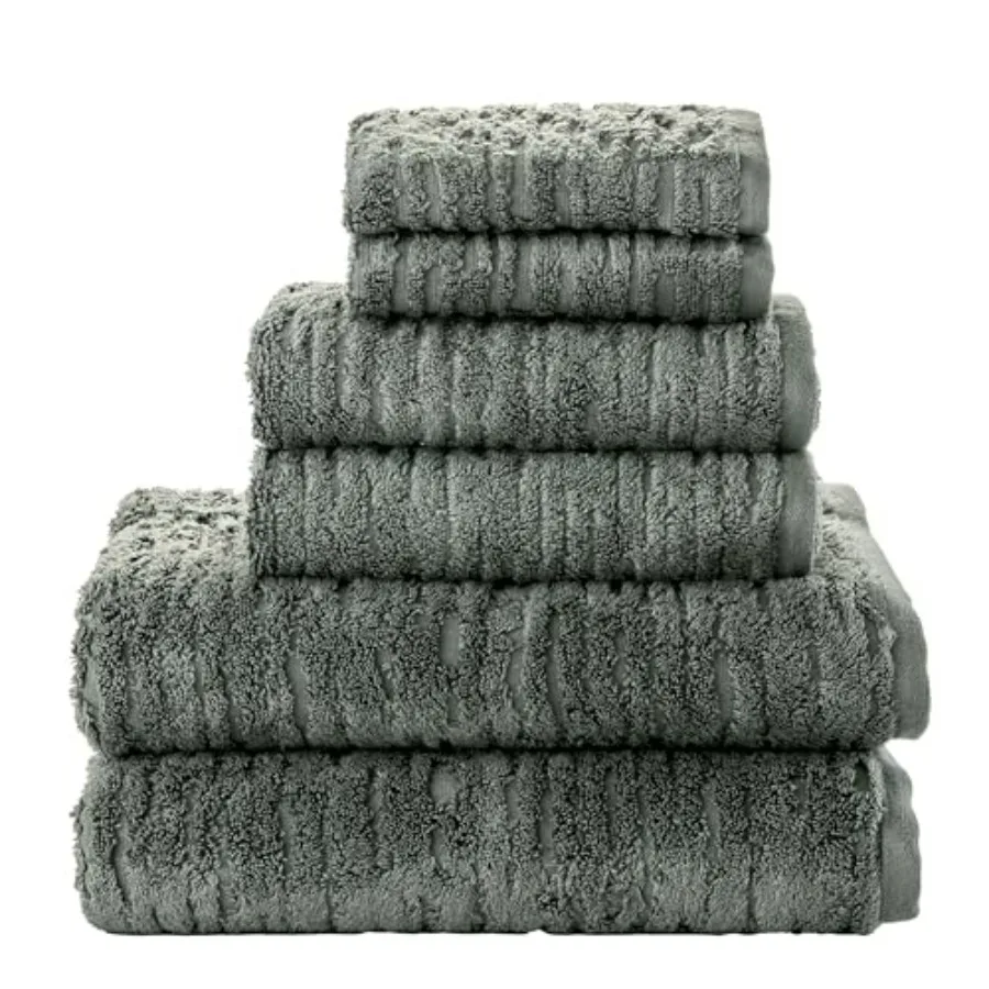 

Luxury bathroom towel set for home use, 100 cotton, green pine, 600 GSM ultra plush and highly absorbent