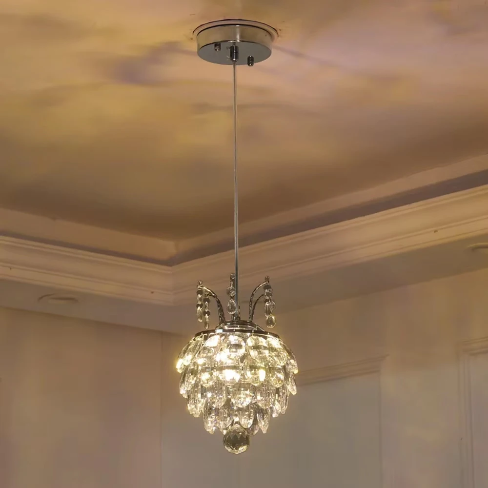 Nordic Cord led Pendant Lamps Crystal Kitchen Linear Suspension Chandeliers Restaurant Decor Modern Dining Room Hanging Lighting