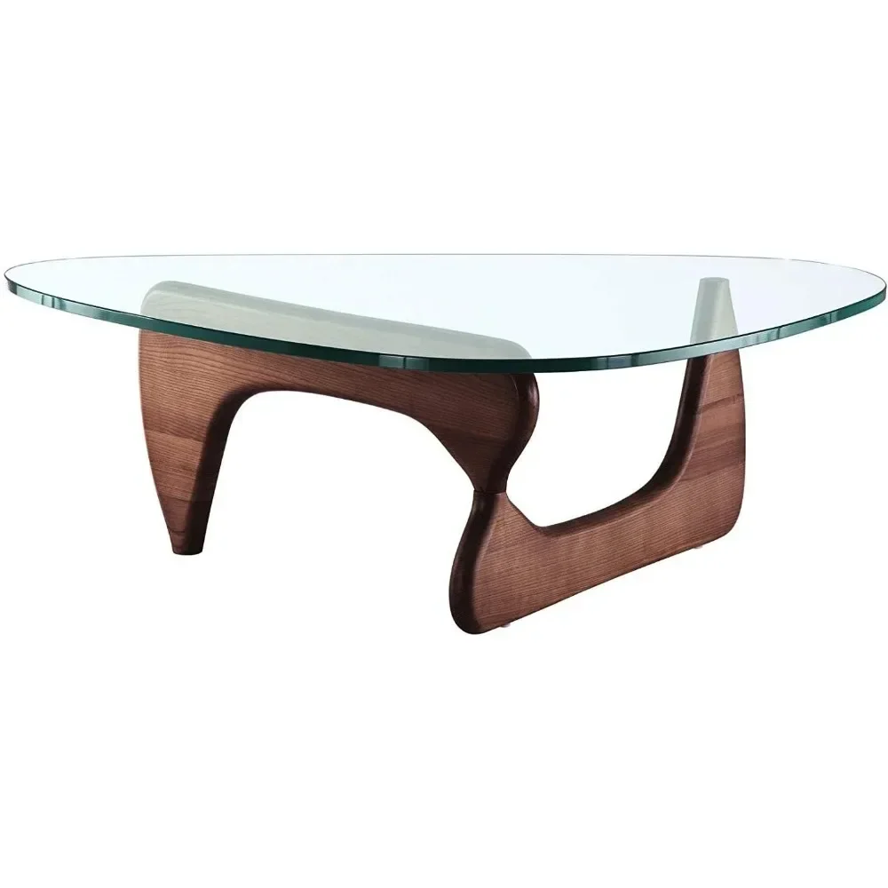 eMod - Noguchi Triangle Coffee Table Glass Top (Walnut)