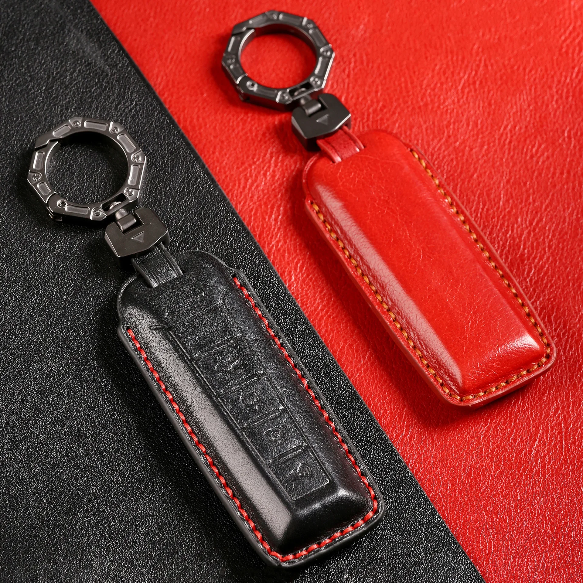 1pc Leather Car Key Fob Case Cover For Wey MOCHA Coffee 01 Tank Tank300 Vv7 Vv5 Dht Vv6 Wey P8 2022 2021 2023 Accessories