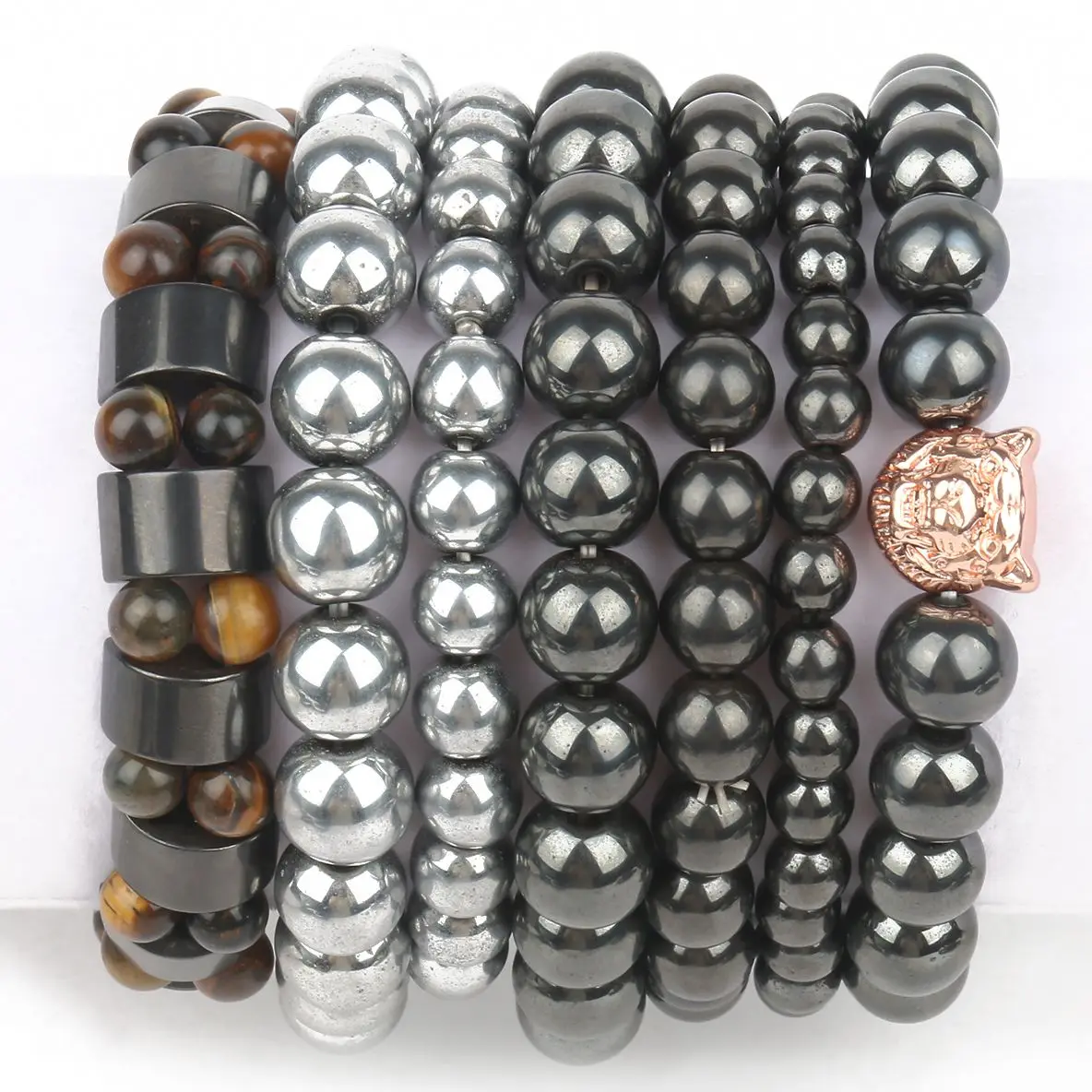 Magnetic Therapy Energy Hematite Bracelet Men Woman Health Weight Loss Natural Hematite Strong Elasticity Stone Beads Bracelets