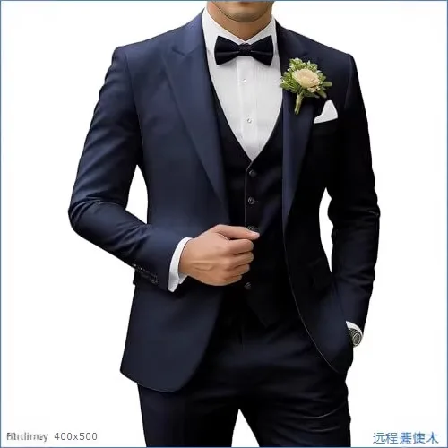 

US Size Men Lapel Black Collar 3 Pcs Suit Set Coat Vest Trousers / Business Groom Wedding Dress Fprmal Blazer Pants Waistcoat