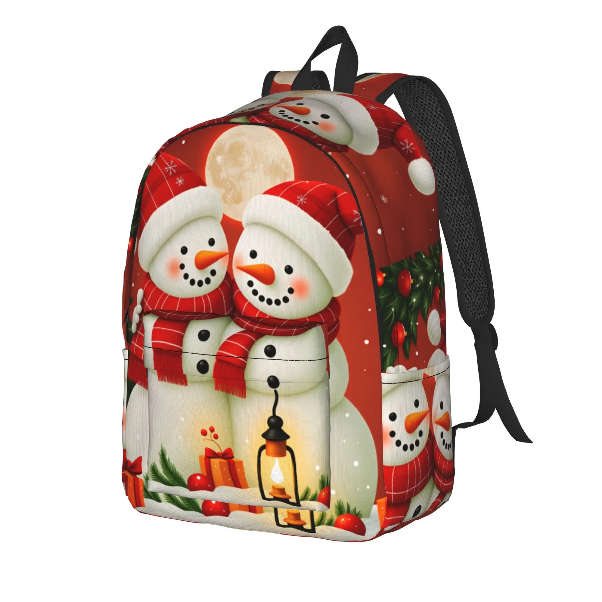 Christmas Santa Snowman Backpack  Streetwear Backpacks Unisex Travel Print School Bags Custom Rucksack