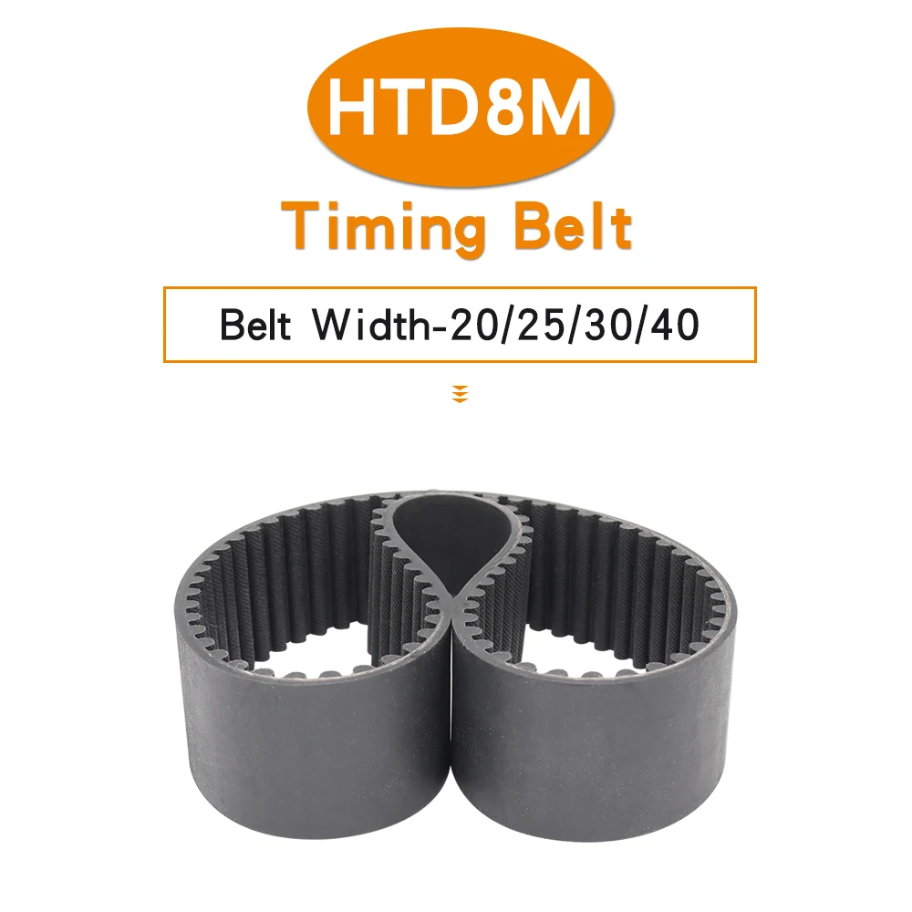 

Transmission Belts HTD8M-792/800/808/816/824/832/840/848/856/864/872 Closed Loop Rubber Belt 20/25/30/40 mm For 8M Pulley Wheel