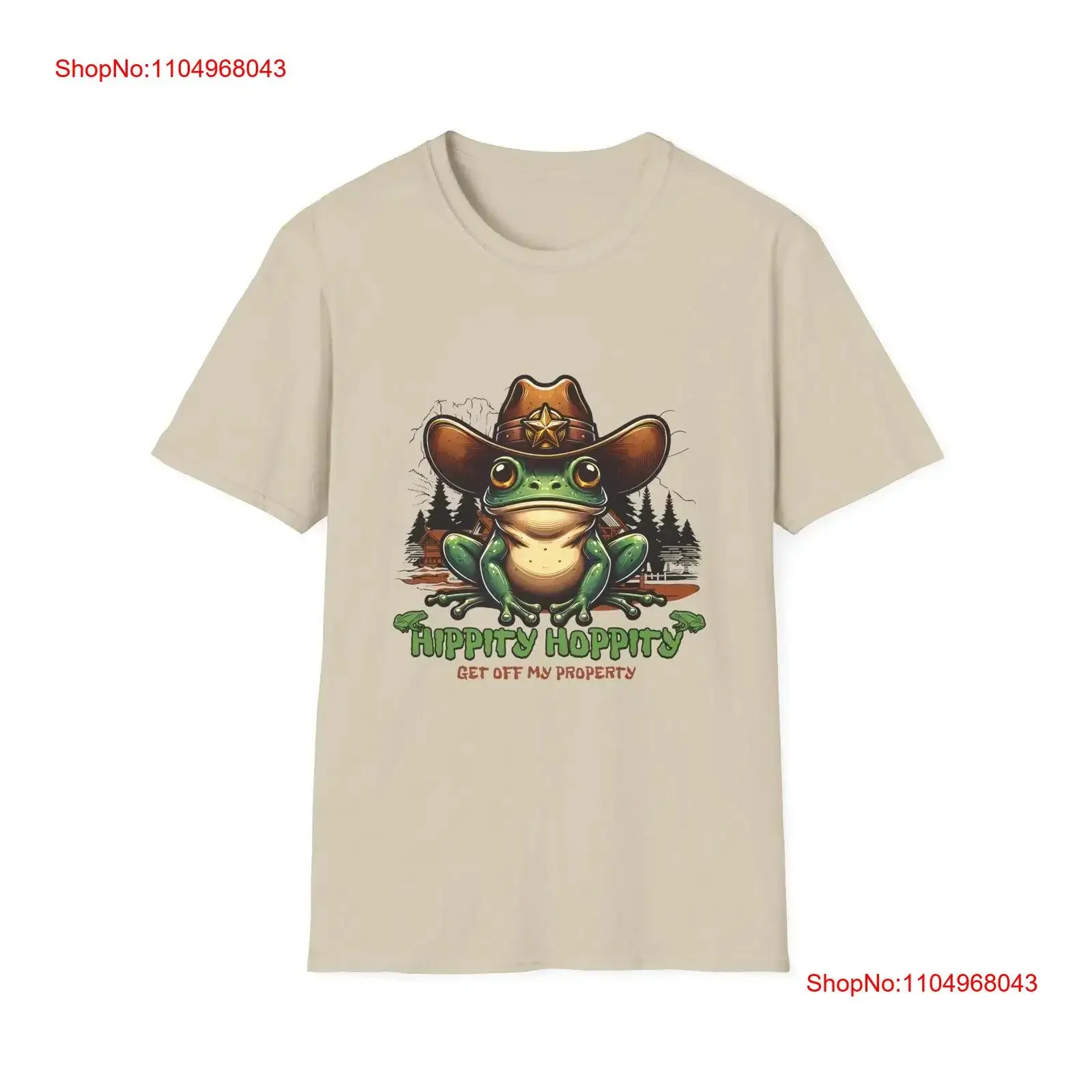 

Cowboy Frog T Shirt Funny Hippity Hoppity Get Off My Property Western Animal Lover Novelty Top vintage Washed Versatile Soft