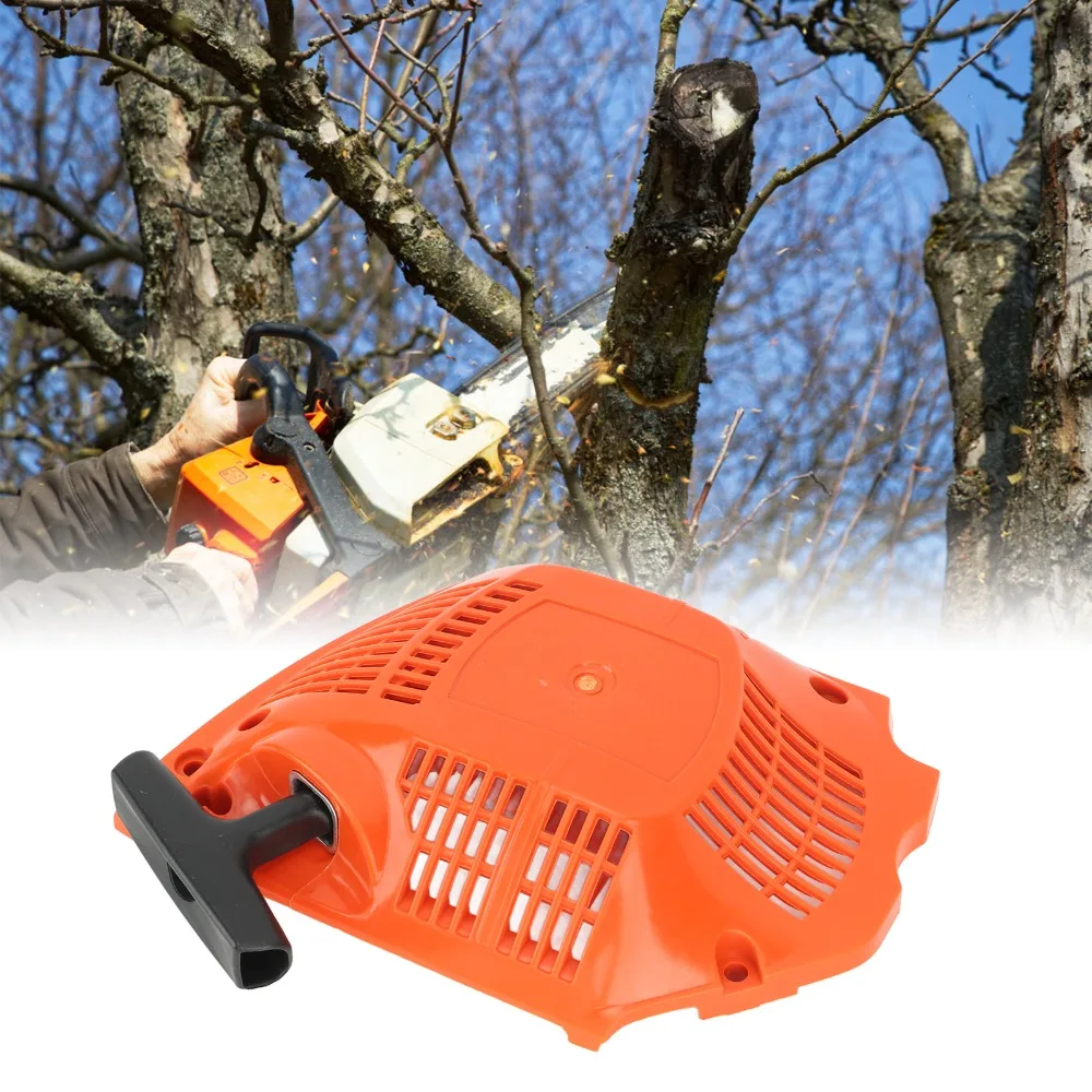 

Orange Recoil Pull Starter ABS Compact Recoil Starter Assembly Square Housing Easy to Install for Husqvarna 455 Chainsaw
