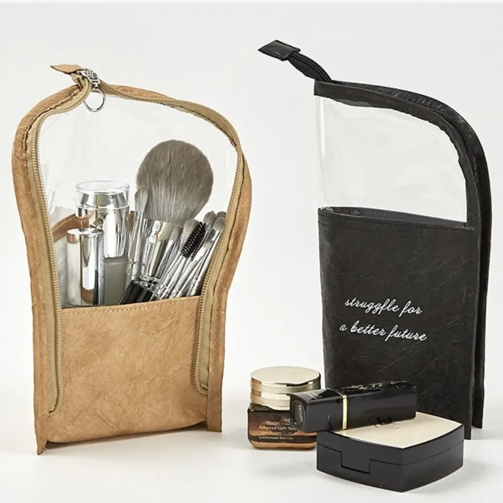 Tragbare wasserdichte Make-up Pinsel Fall mit Reiß verschluss einfachen Stil Kosmetik tasche Wasch speicher große Kapazität Kultur beutel Frauen