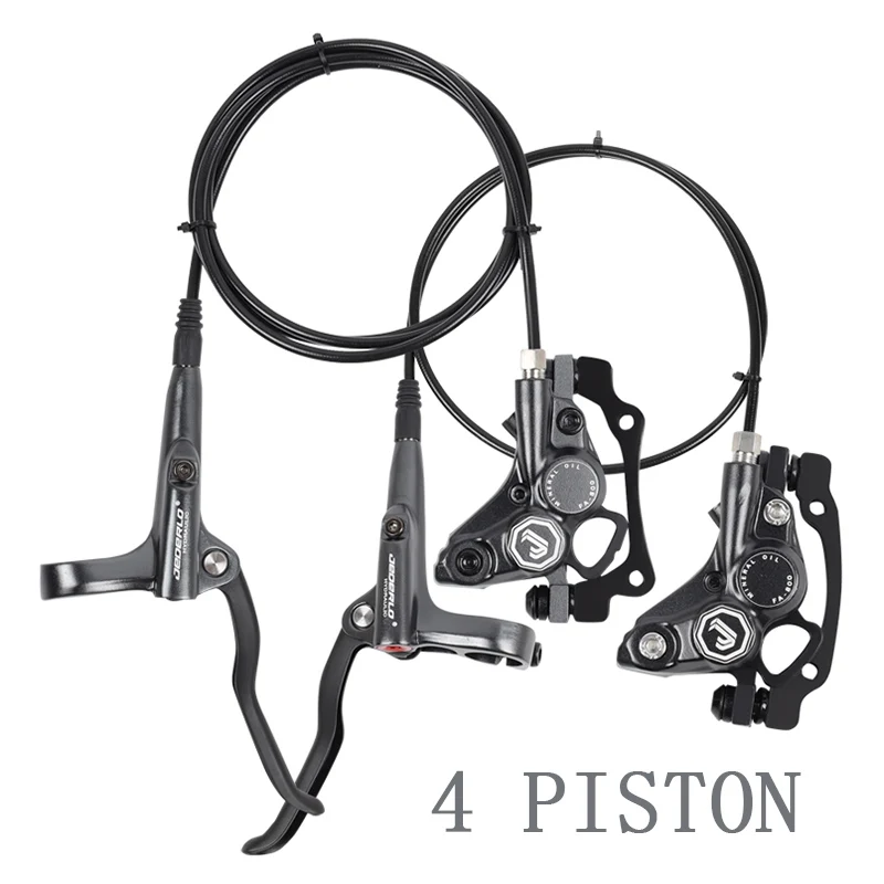 

JEDERLO MTB 4 Piston Bicycle Hydraulic Disc Brake IS PM MTB Brake Caliper Front/Rear Bike Brakes Set 800/1400mm Bike Part