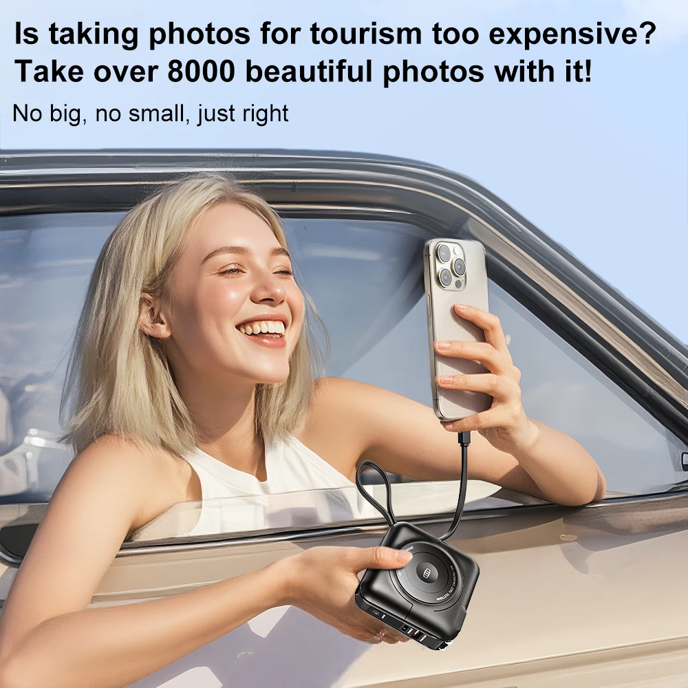 8-in-1 Magnetic Wireless Power Bank 15000mAh Type-C 45W Fast Charging With Dual Cables AC Plug for iPhone Android Airpods Watch