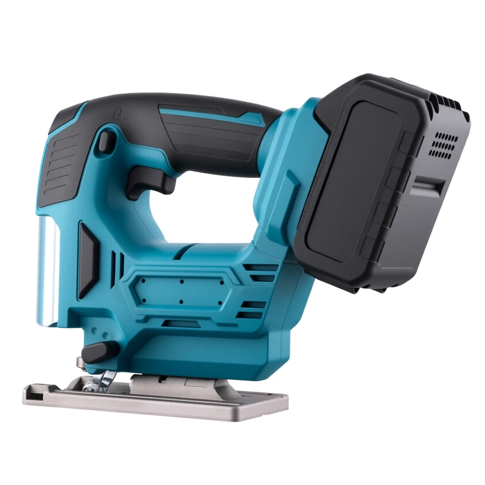Podofo Akku-Stichsäge, handliches Holzschneidewerkzeug für den Hausgebrauch, mit Bürstenmotor und einstellbarem Winkel -45 °   bis 45 °   LED-Arbeitsleuchte 1 Akku 1 Ladegerät für DIY Holz Metall