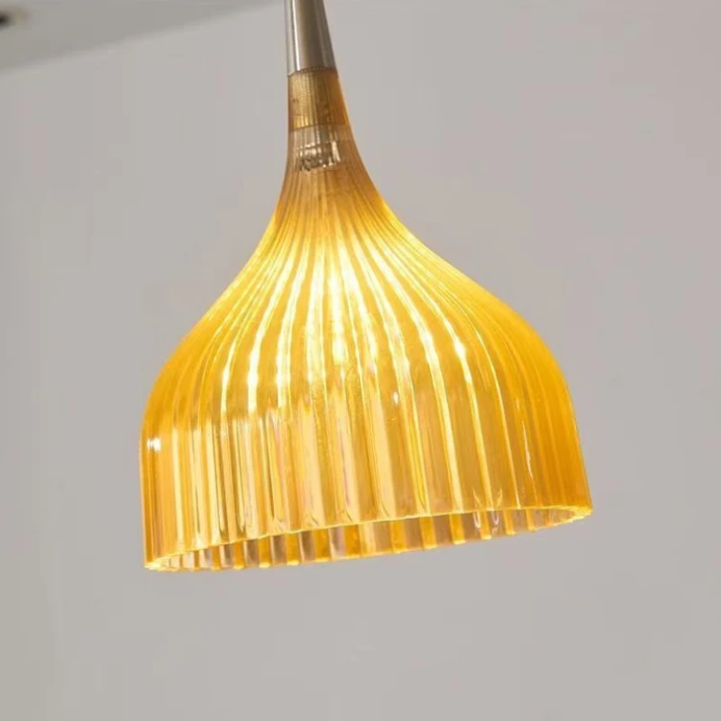 Moder Cream Style Pendant Lights  Acrylic Lampshade LED Chandelier Bedside Bedroom Living Room Background Home Decor Wall Lamps