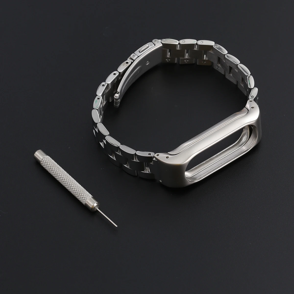 

Stainless Steel Wristbands Adjustable Durable Metal Replacement Strap For Xiaomi Mi Band 2 Smart Bracelet Accessories Silver