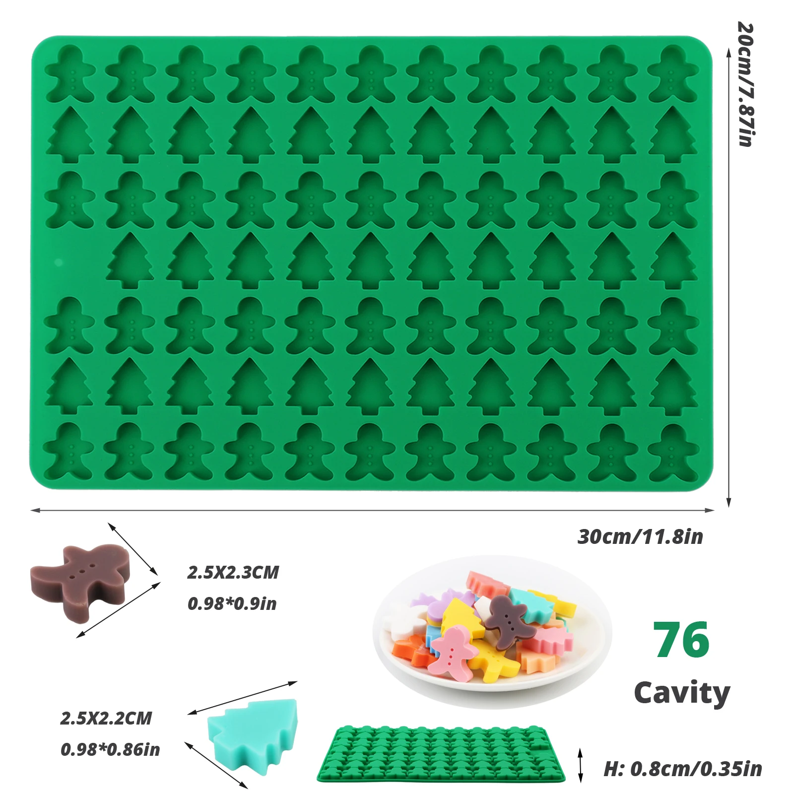 Four Types of Christmas-Themed Silicone Candy and Chocolate Molds to Choose From, Made of Food-Grade Silicone, Easy to Demold, Flexible and Durable, Can Create Various Christmas-Themed Shapes for Candy, Chocolate, Cake Decorations, Etc., for Christmas Holidays view 4