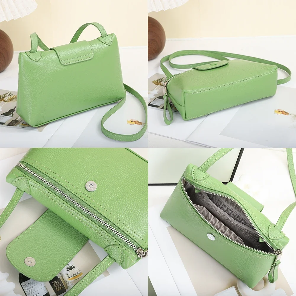 Imagem -05 - Bolsa de Ombro de Couro Genuíno para Mulheres Pequenos Bolsas Crossbody Bolsas e Bolsas Elegantes para Senhoras Carteira