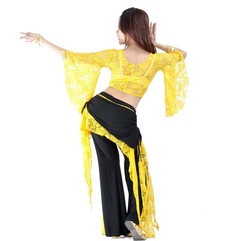 Belly Dance Performance Set Lace Pants Lace Top Oriental Dance Ethnic Dance Belly Dance Performance Set