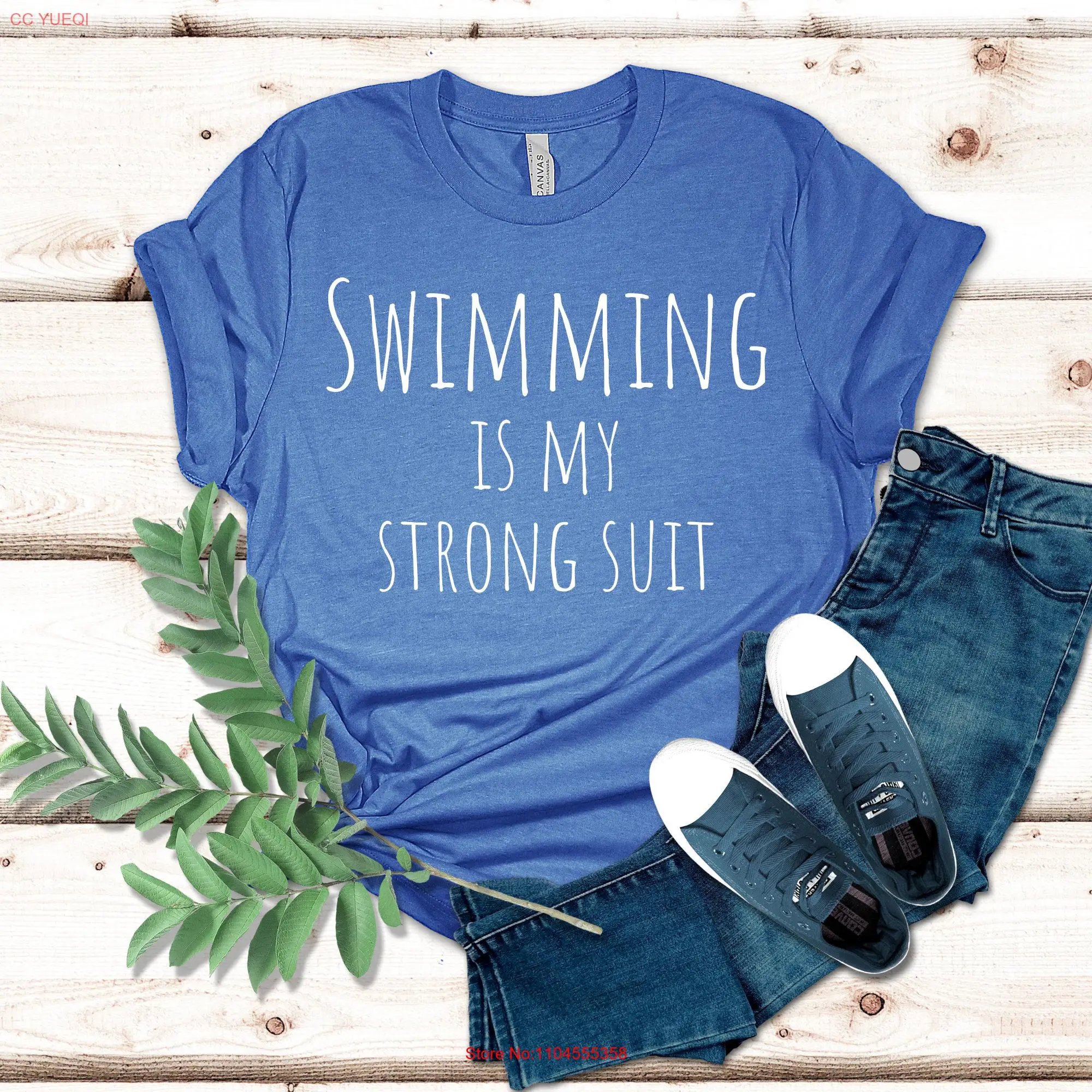Camiseta Swimming is my strong suiT, regalo para Swimmer Athlete, nadadores divertidos, mangas largas o cortas