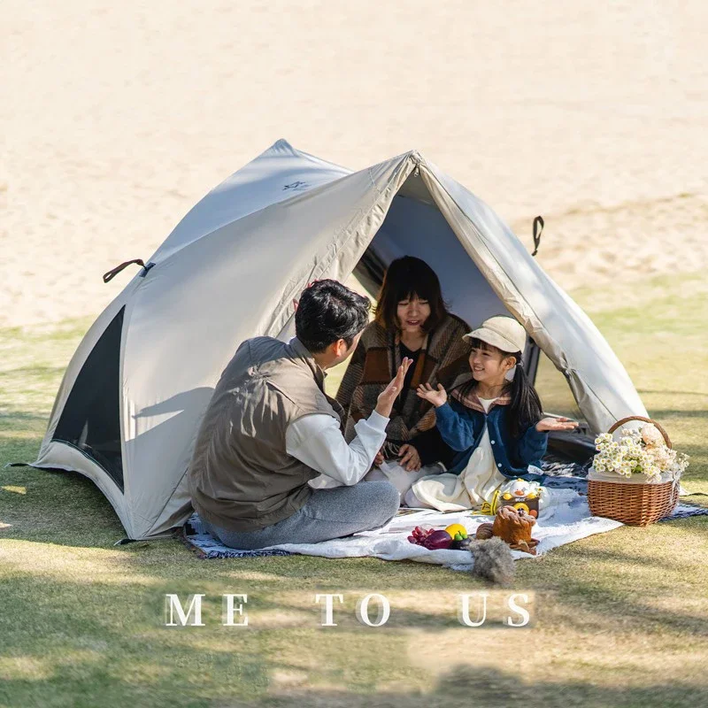 Automatic Quick Opening Beach Tent Outdoor Folding Sunshade and Rainproof Camping Tent Park Picnic Couple Twin Tent