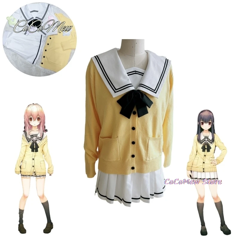 

Anime You and ME and Her: A Love Story Muko Aoi MIYUKI Cosplay Costume Girl Shirt Skirt Sweater JK Uniform Halloween Costume