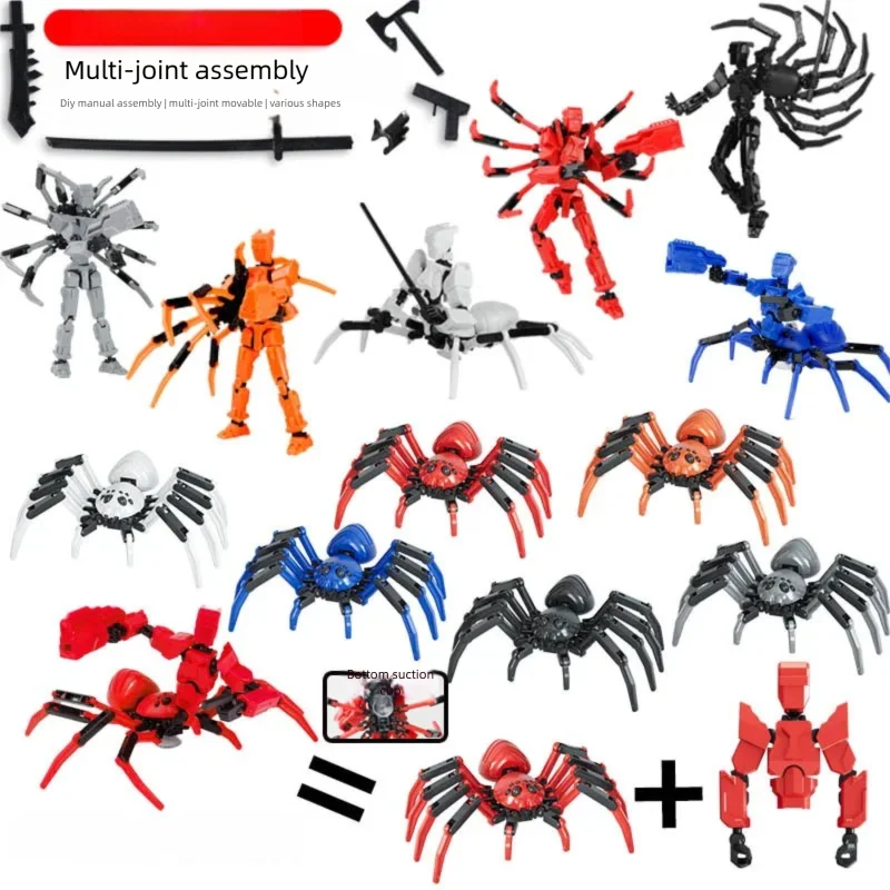 Multi-Jointed Movable Robot 3d Printed Spider Dummy Action Figure 13 DIY Assembly Model Mannequin Creative Stress Relief Toys
