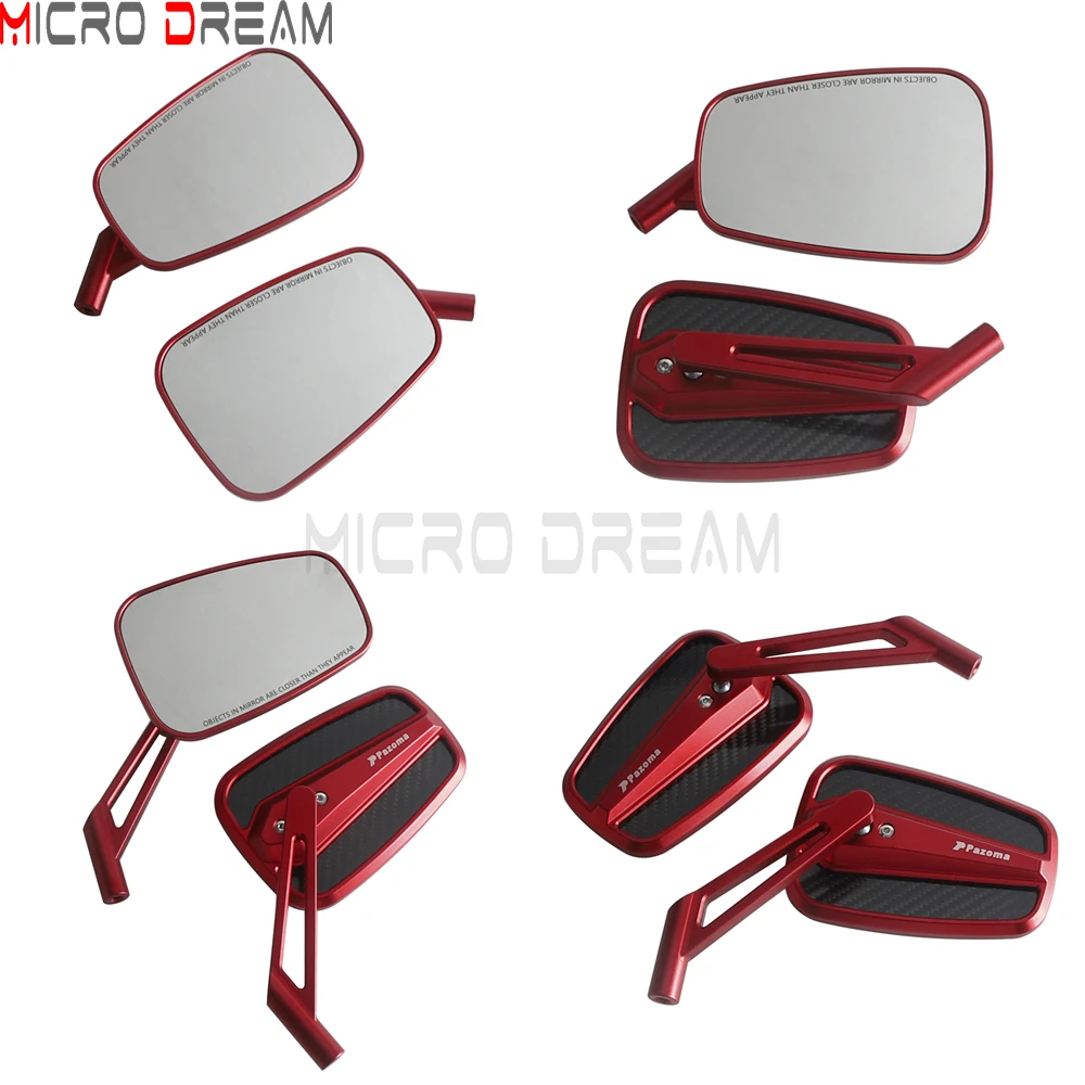 Rear View Mirror Motorcycle Rearview Mirror CNC Carbon Handlebar Side Mirror Universal For Harley Touring Sportster Dyna Softail