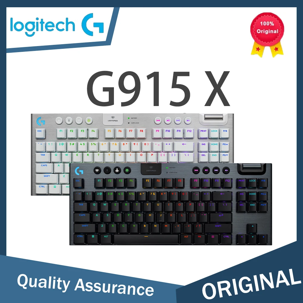 Беспроводная механическая игровая клавиатура Logitech G915 X Lightspeed TKL, полностью программируемые клавиши, игровая клавиатура Mac/PC с RGB-подсветкой