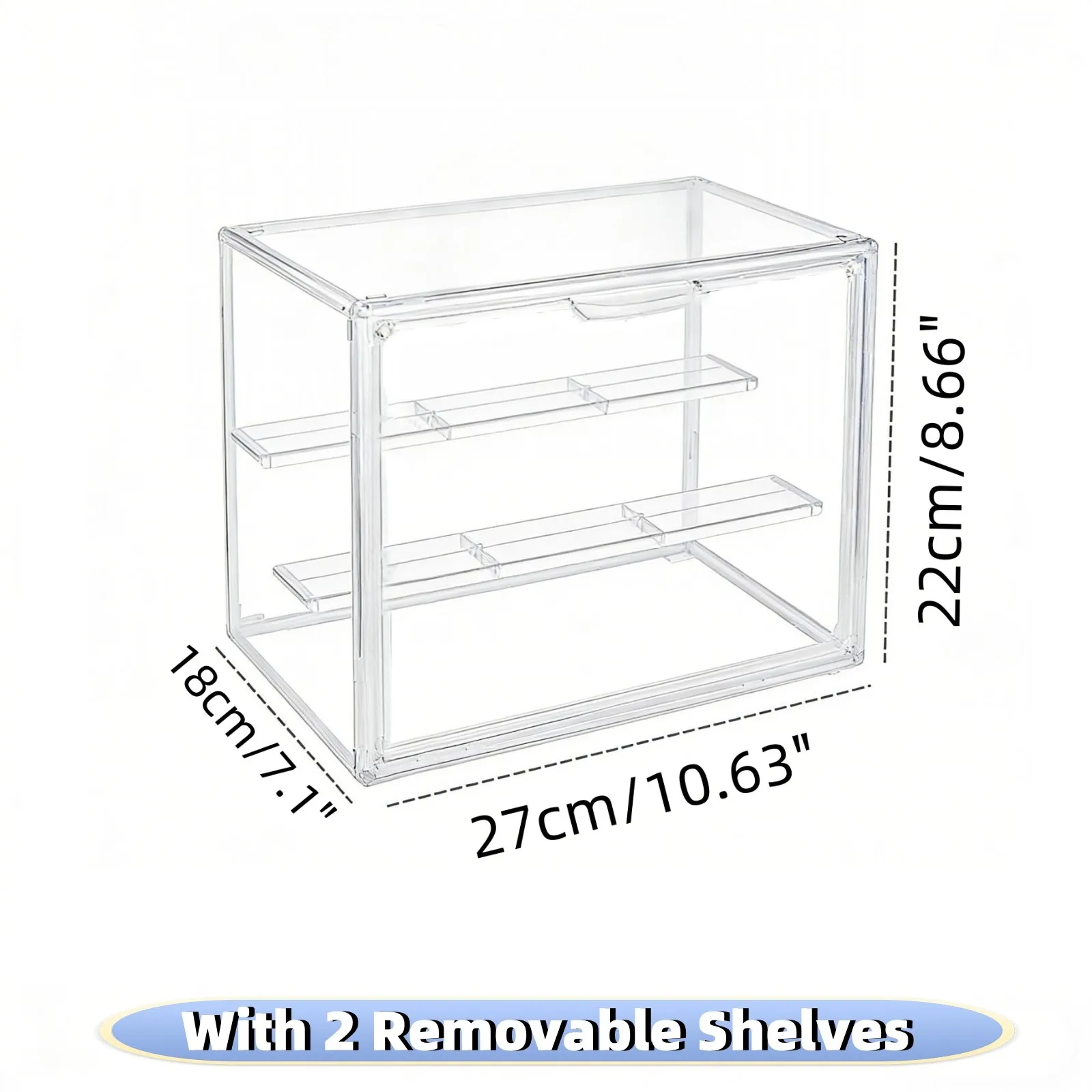 powerking Vitrine transparente à 3 niveaux pour figurines, boîte de rangement murale pour poupée, présentoir réglable en acrylique avec porte magnétique pour objets de collection, poupées, jouets et