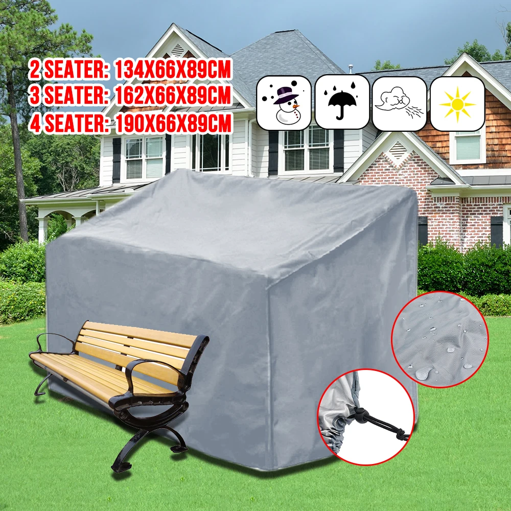 Outdoor Bench Cover 210D Furniture Outdoor Garden Patio Seat Chair Rain Snow Dust Proof Protector Cover 2/3/4 Seats