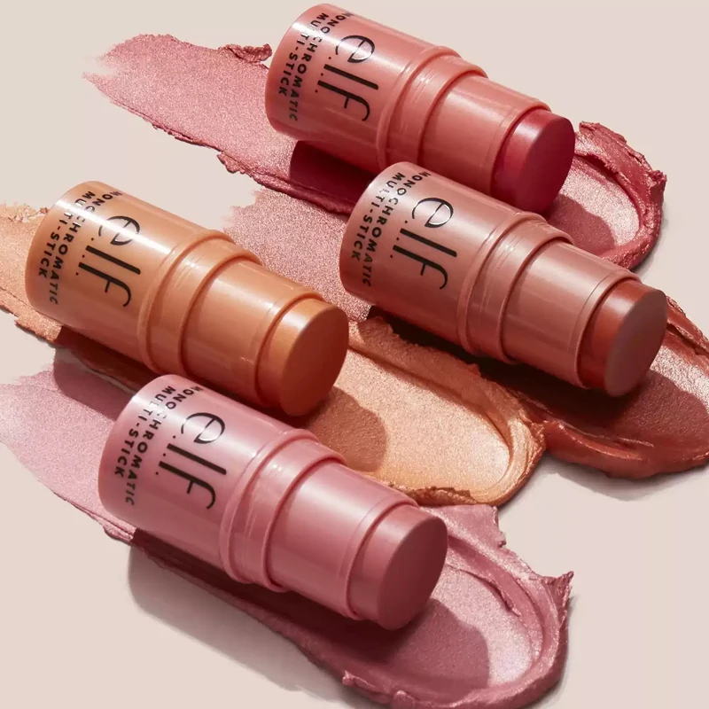 Elf 3-in-1 Multi-Use Stick Blush Stick Eyeshadow Cream Lip Balm Lipstick Lip Cheek Makeup Stick Dupe Liquid Foundation Makeup