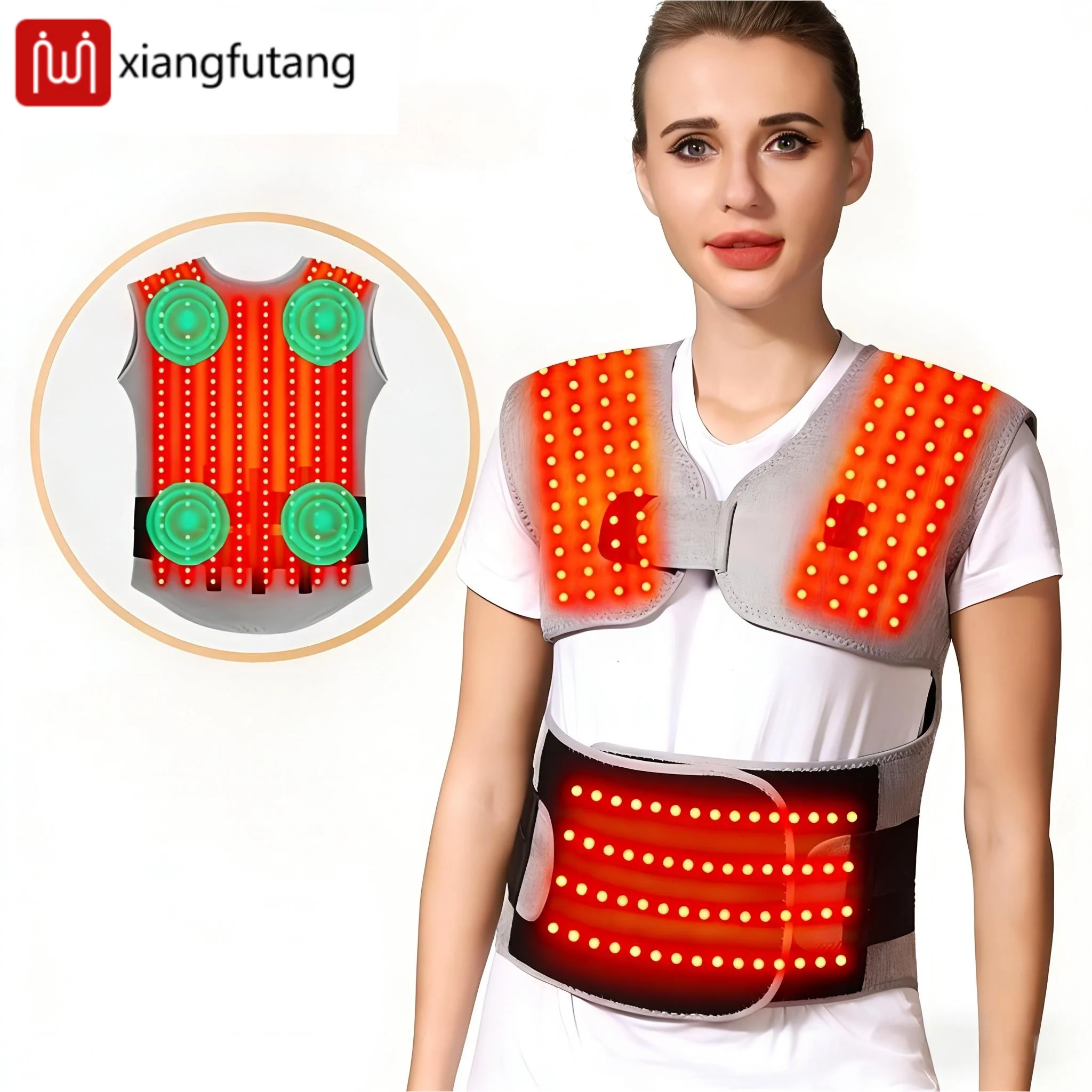 

Red Light Heating Shoulder Back Waist Abdomen Protector Vibration Massage Relieves Body Fatigue Abdominal Massage