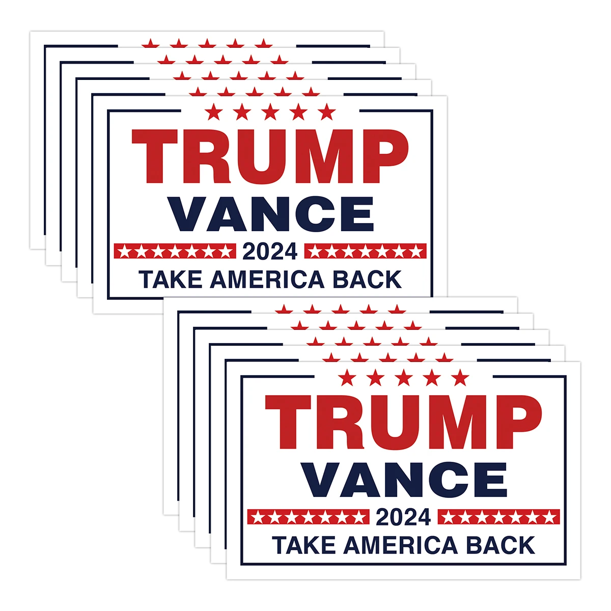 Trump Vance 2024 Stickers Presidential Election Bumper Sticker Make America Great Again Car Decals 10 sheets Waterproof Stickers