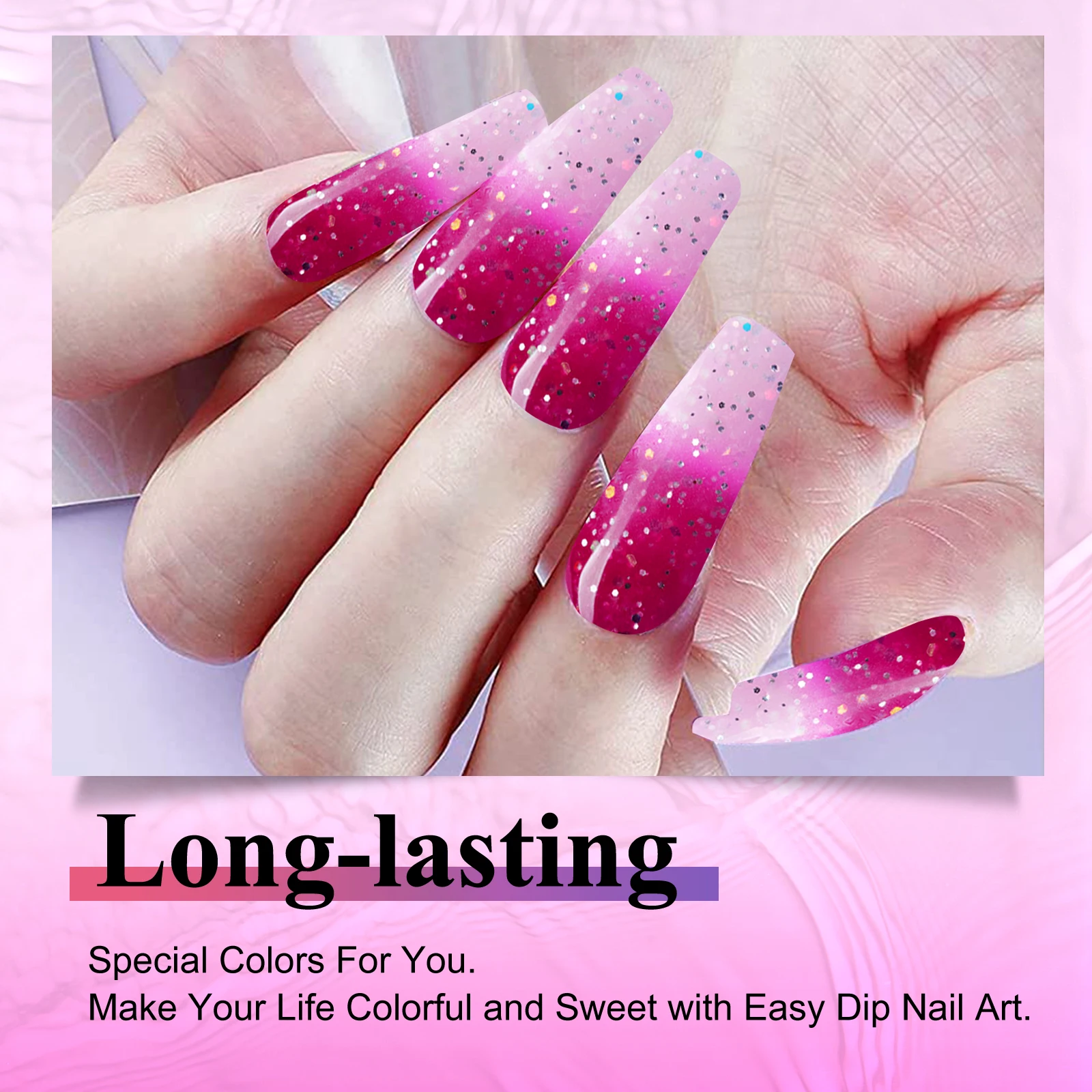 28 جرام/الوعاء الاكريليك غمس مسحوق درجة الحرارة اللون تغيير تألق بريق تراجع مسحوق نظام كما تأثير طلاء الأظافر مسمار الفن صالون DIY بها بنفسك #4