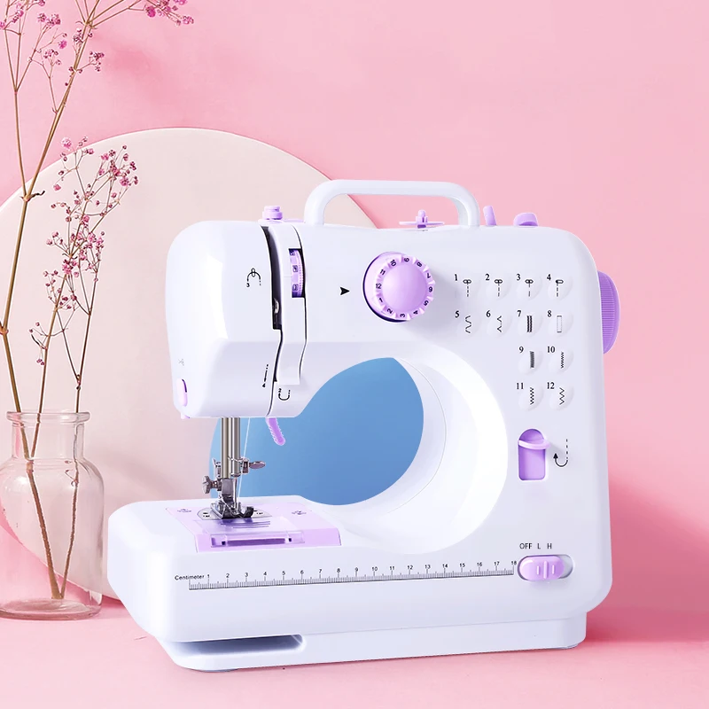 Mini Portable Electric Sewing Machine Foot Pedal Night Light Speed Control for Home DIY Household Garment Factory Sewing Machine