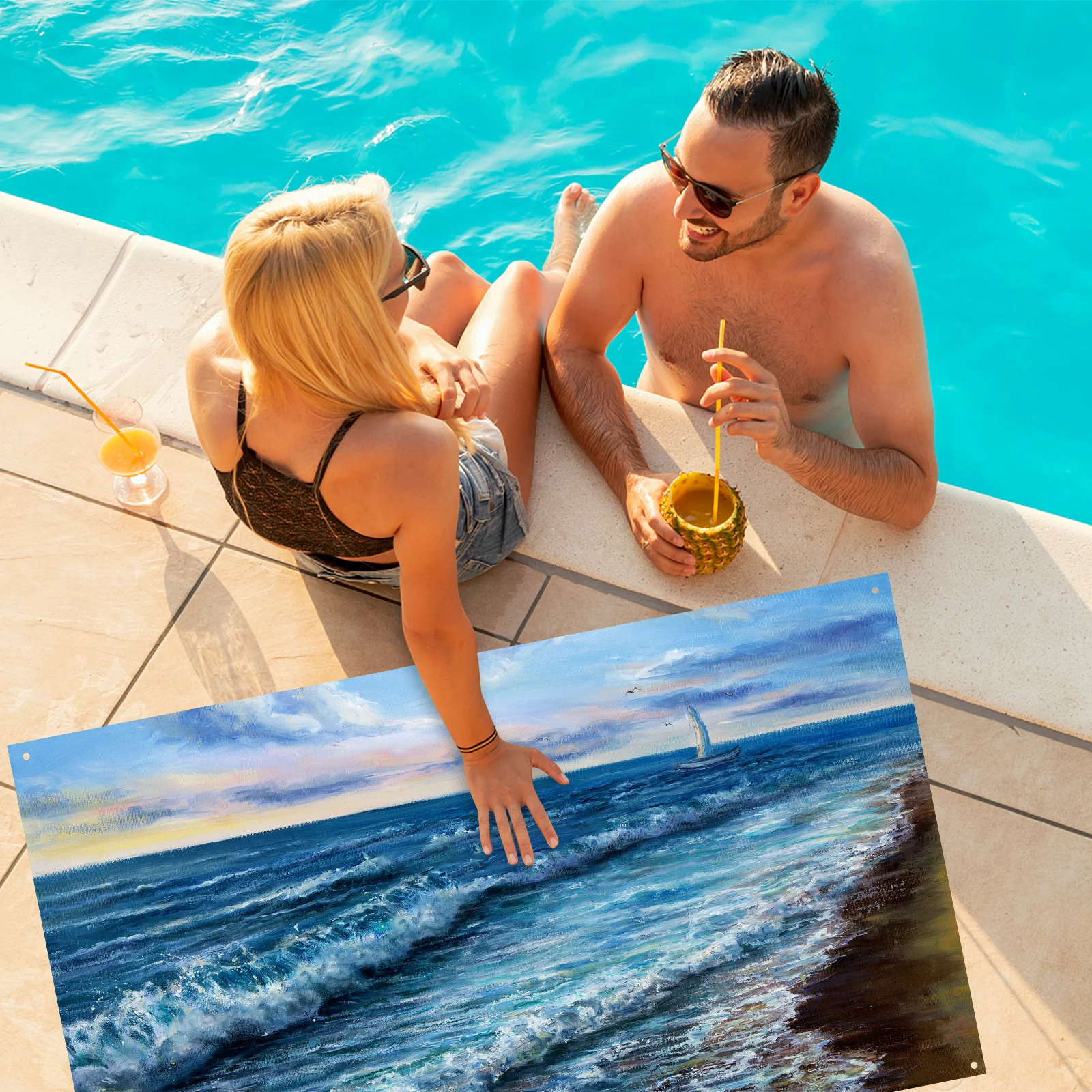 

Large Blank Custom Banner Sign Polyester Hanging Banner Wedding Party Diy Decoration Photo Backdrop For Indoor Outdoor