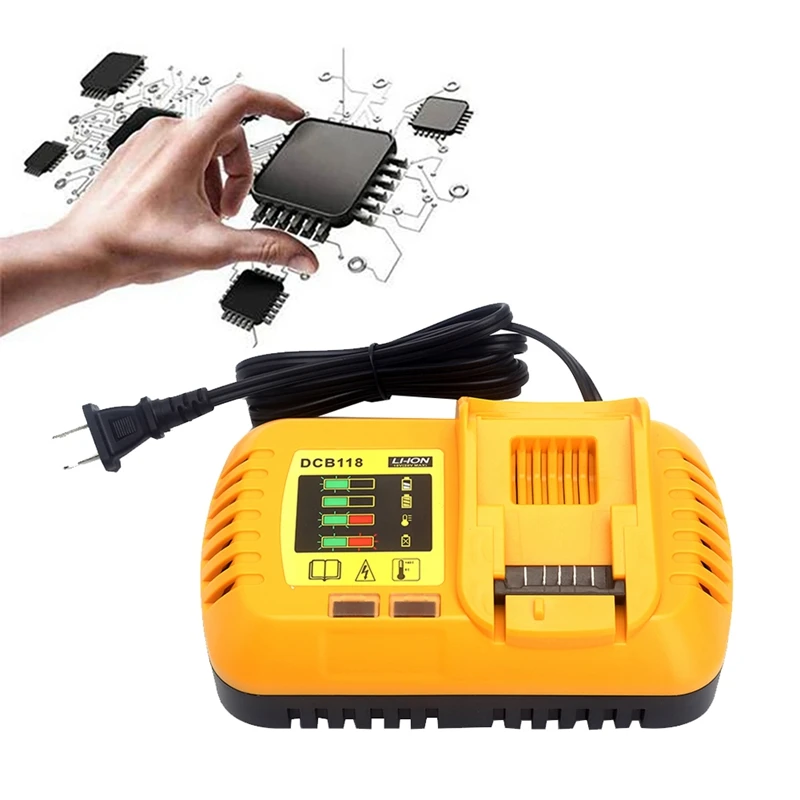 8A DCB118 Battery Charger For Dewalt Battery 10.8V 12V 14.4V 18V 20V DCB200 DCB101 DCB115 DCB107 DCB105 DCB140