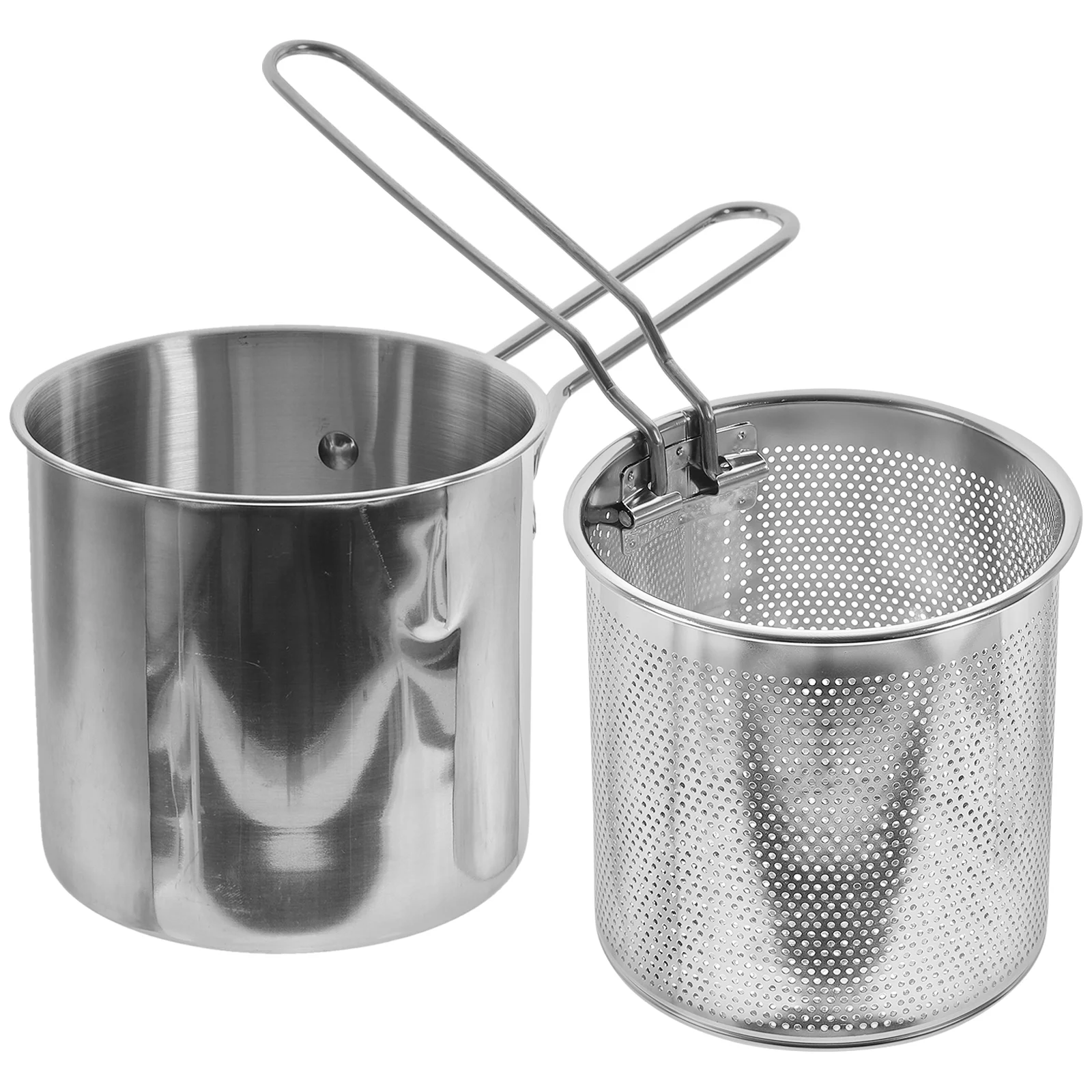 

Stainless Steel Fryer Basket with Handle Baskets Small Mini Deep Frying Pot Pan