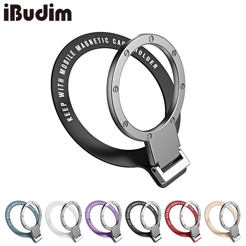 Universal Ultra-thin Adhesive Cellphone Finger Ring Holder for MagSafe Magnetic Car Phone Mount for iPhone 16 17 Samsung Xiaomi
