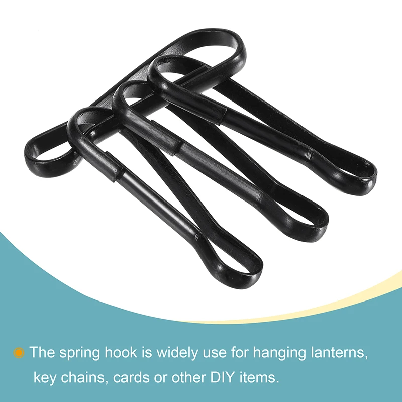 30pcs Spring Clip Buckle Snap Hooks 41x13x3.3mm Iron for Hanging Lantern Keyring Keychain DIY Black