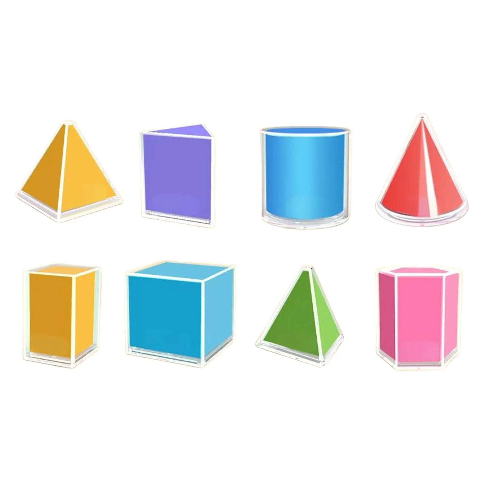 8 pezzi di forme geometriche pieghevoli, giocattoli per l'apprendimento, manipolatori di geometria matematica, materiale scolastico per la scuola materna